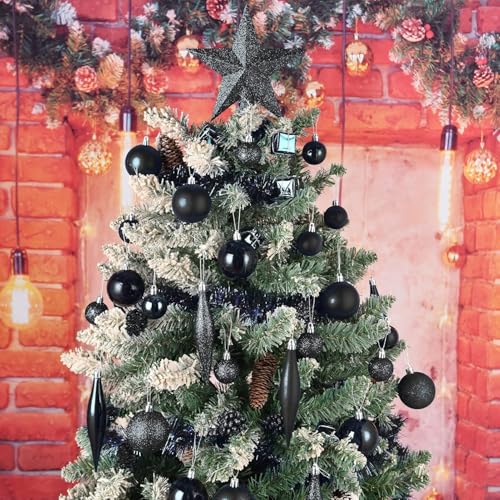 Goodlyghts 30ct Black 3.15in Shatterproof Christmas Ball Ornaments for Indoor/Outdoor Decor