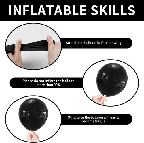 Labeol Halloween Balloons - 151PCS Black Latex Balloon Garland Kit | 18/12/10/5 Inch Sizes for Parties