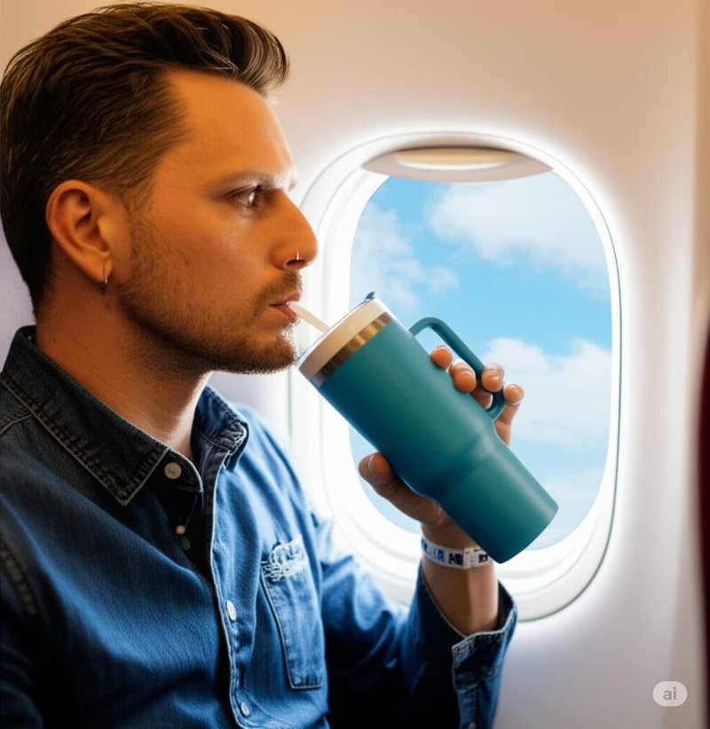 Flexthom Stainless Steel Vacuum Insulated Tumbler with Lid and Straw | 40oz Reusable Travel Mug for Water, Iced Tea, Coffee, and More | (Cyan)