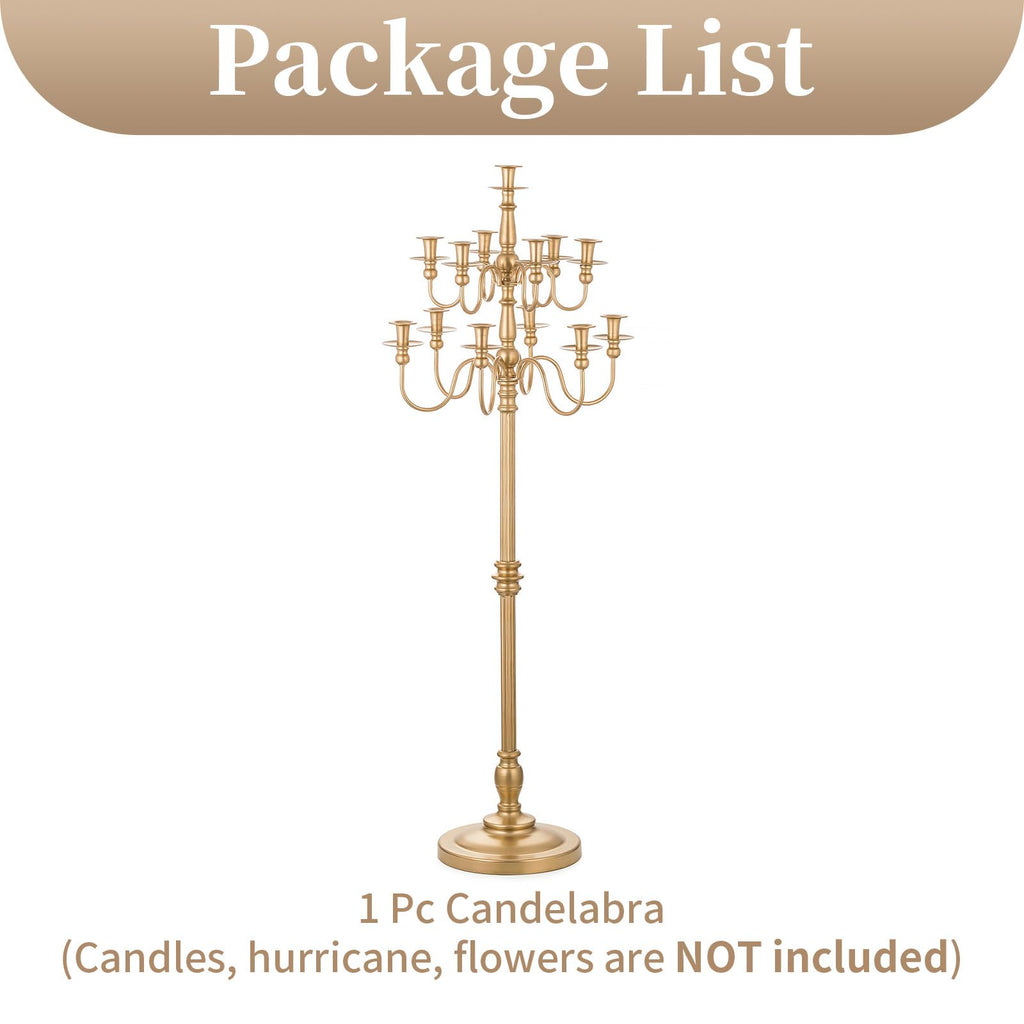 Sziqiqi Candelabra Candle Holder for Wedding: 51in Tall Candelabra 13 Branches Gold Candle Holders for Candlesticks Wedding Centerpiece Table Decorations
