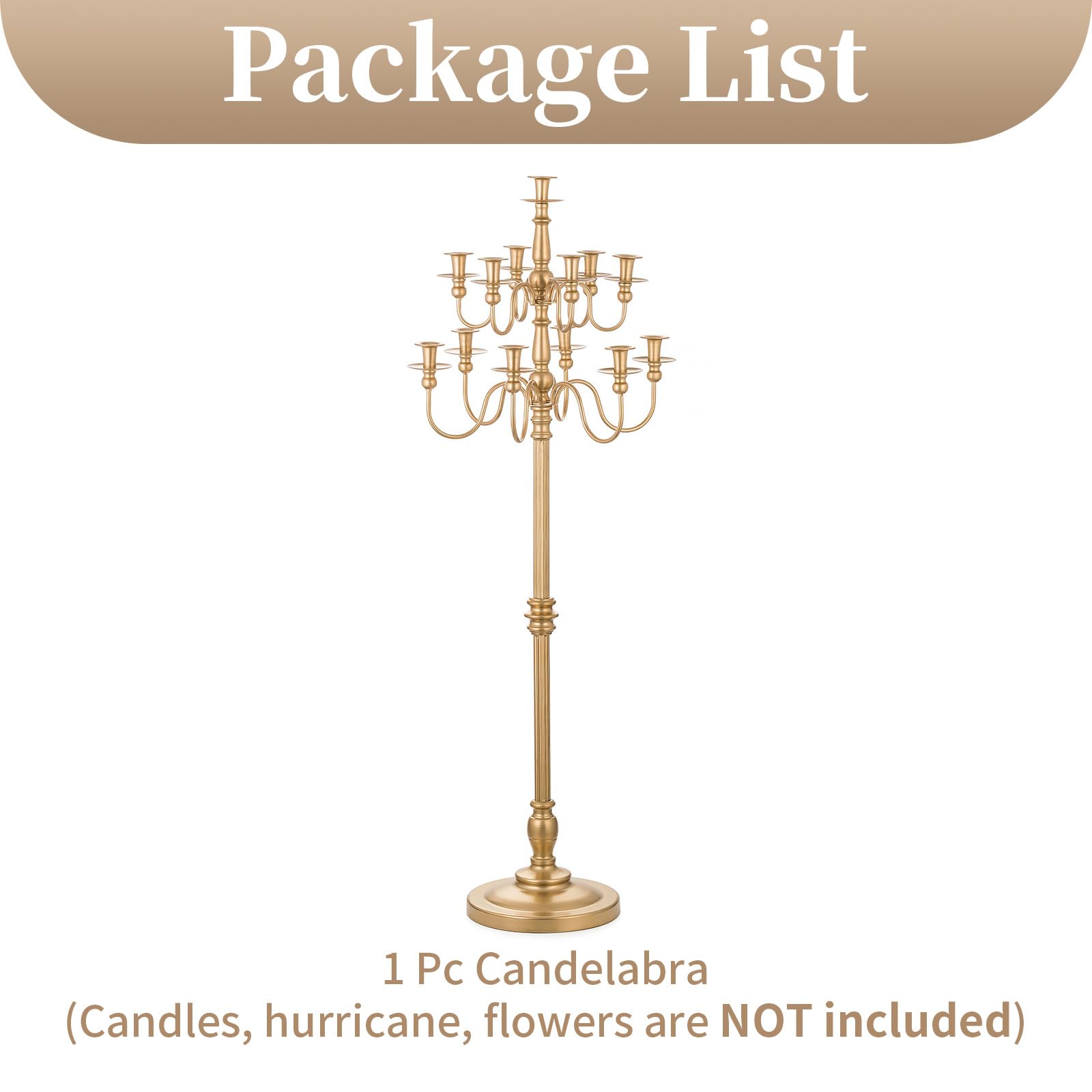 Sziqiqi Candelabra Candle Holder for Wedding: 51in Tall Candelabra 13 Branches Gold Candle Holders for Candlesticks Wedding Centerpiece Table Decorations