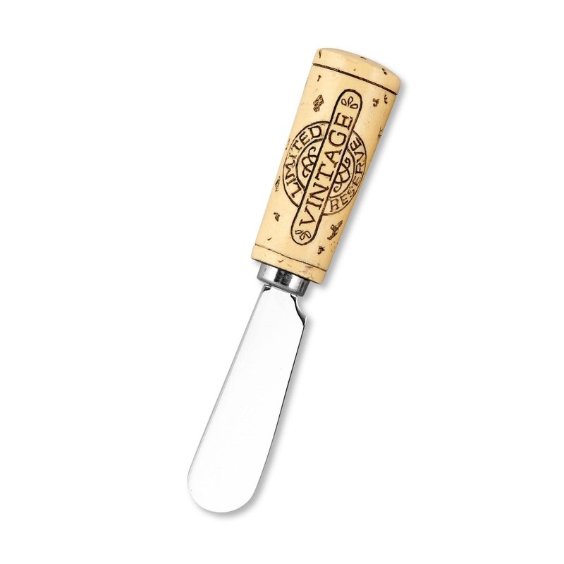 Wine Things Red Wine Tasting Cheese Spreaders, Hand-Painted Resin Handles with Stainless Steel Blades for Spreading Cream Cheese, Butter, and Jam, Assorted Designs, Set of 4
