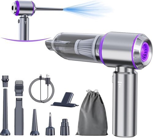 Houscly Car Vacuum - Portable Cordless 20000PA High Power 4-in-1 Air Duster & Blower | Ideal for Home, Office & Camping