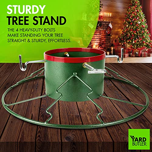 Heavy Duty Steel Christmas Tree Stand for 6-12 Ft Live Trees, Green