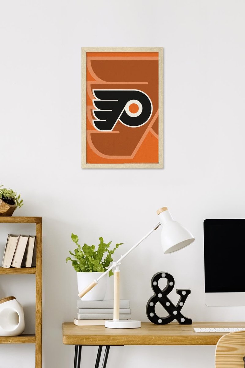 NHL Philadelphia Flyers - Logo 14 Wall Poster, 22.4L" x 14.7W", Blonde Framed Version