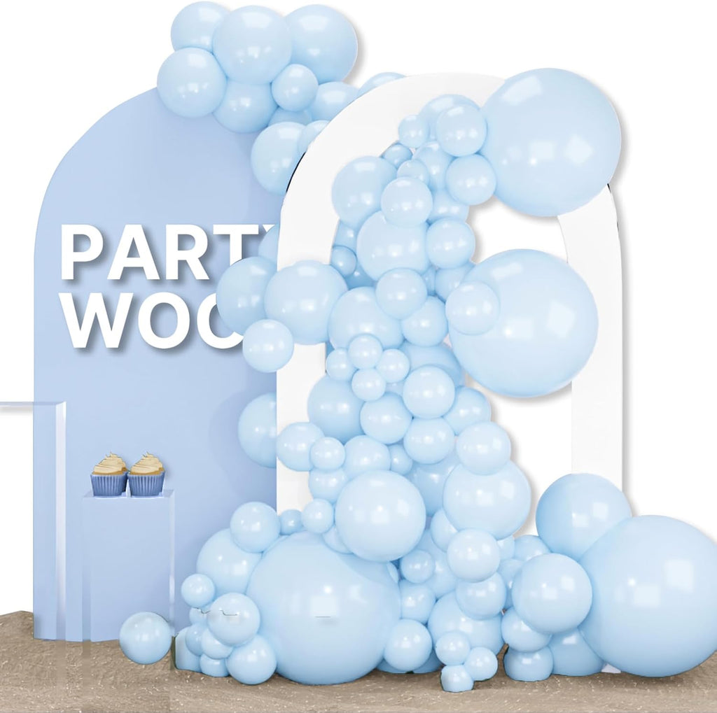 PartyWoo Baby Blue Balloon Arch Kit - 155pcs in Various Sizes for Graduation, Baby Shower & Gender Reveal Decorations