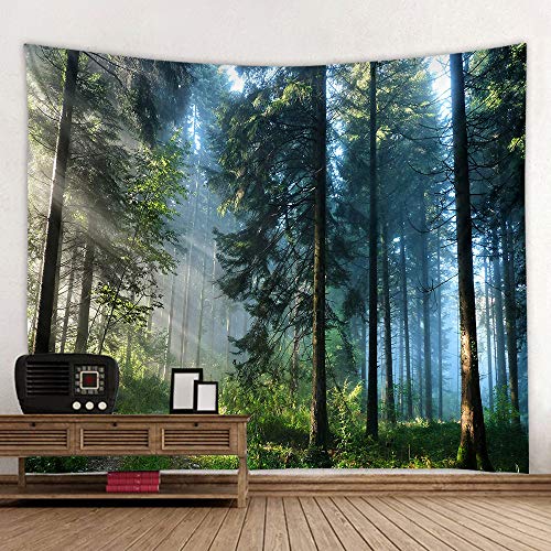 Morning Forest Landscape Tapestry - 3D Printed Wall Hanging Decor (78x60 in)