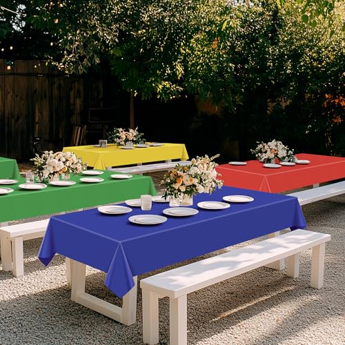 4-Pack Waterproof Disposable Plastic Rectangular Tablecloths, 54 x 72 Inches
