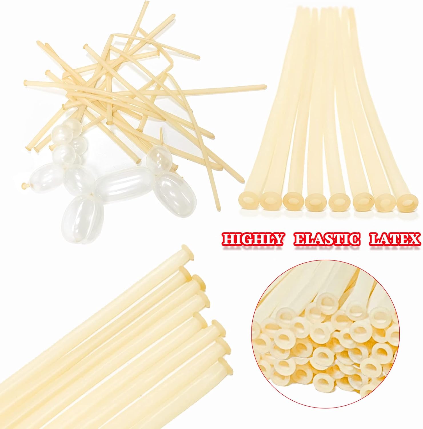 Skiennix 260 Clear Long Balloons - Thickened Latex Twisting Balloons for Animal Models | 100 Pack