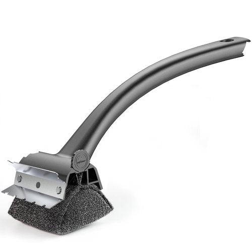 Purgreat Grill Brush for Outdoor BBQ - Replaceable Bristle Free Heading and Reinforced Scraper - Safe BBQ Brushes for Porcelain/Gas/Charcoal/Smoker/Cast Iron Grill - Cleaning Brush(Black)