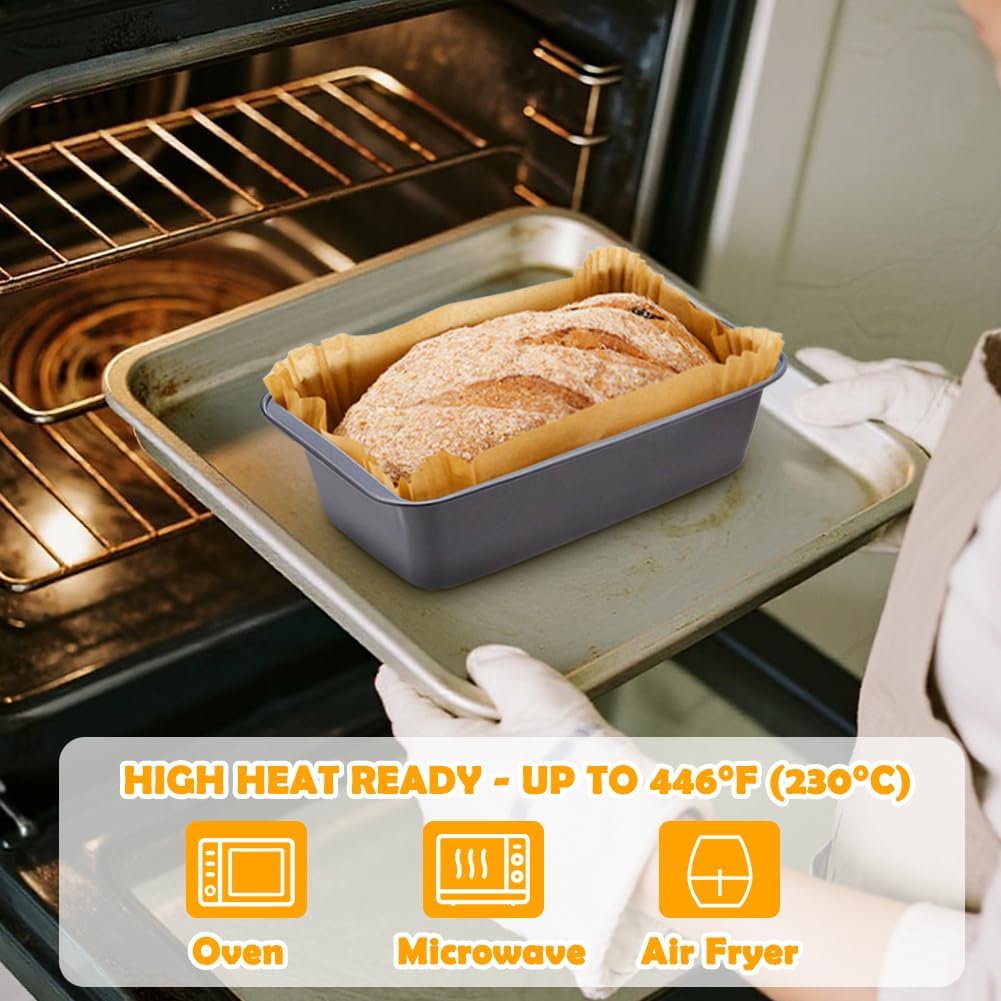 YQL Non-Stick Disposable Loaf Pan Liners - 120PCS Pre-formed Parchment Paper for Baking Bread & Cakes | 9x5 Size