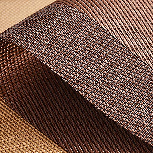 Heat-Resistant Vinyl Table Placemats - 18" x 12" Brown, Set of 6