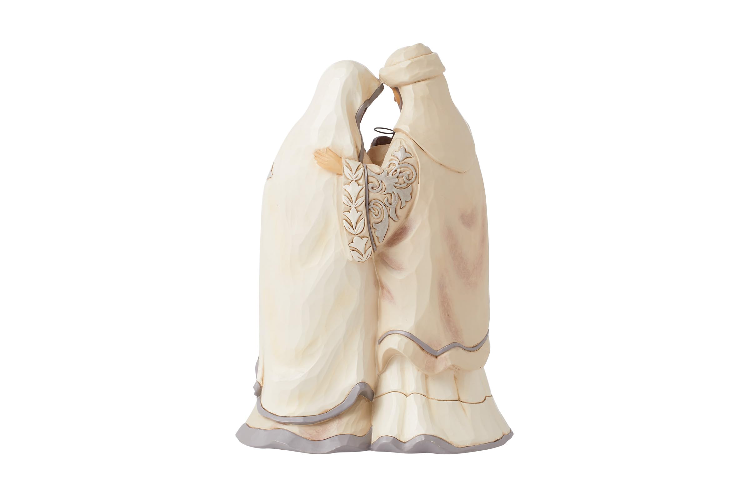 Enesco Jim Shore Heartwood Creek White Woodland Nativity Holy Family Figurine- Resin Hand Painted Crafted Collectible Decorative Figurines Christmas Home Decor Sculpture Shelf Statue Gift, 8 Inch