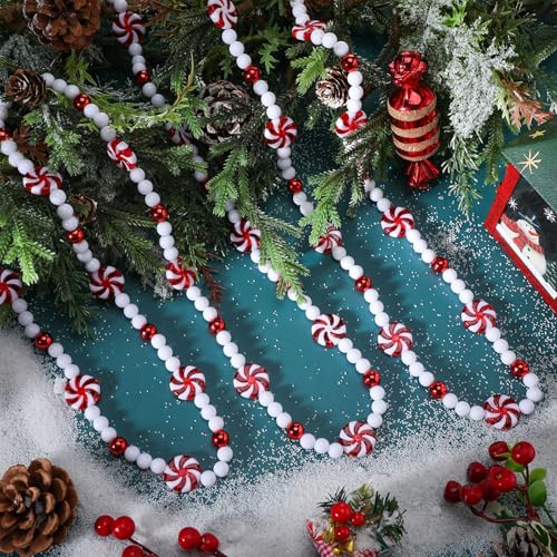 Gerrii 108 Ft Christmas Candy Cane Garland - Holiday Decorative String