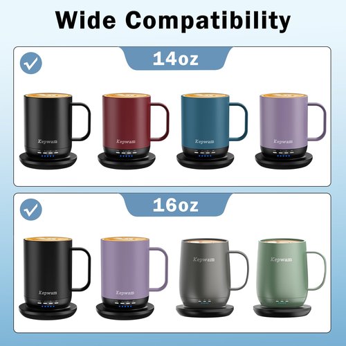 Kepwam Replacement Lid for Heated Coffee Mug – BPA-Free Sliding Lid, Spill-Resistant, Heat Retention Cover – Compatible with Kepwam Smart Mug (T1, T2, T2 Plus Models Only)