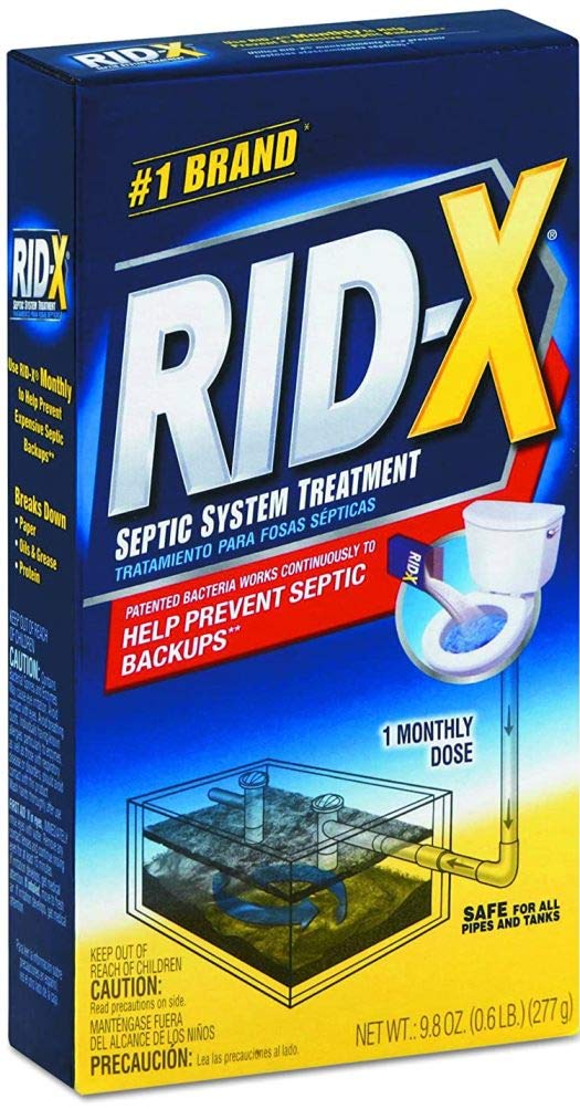 RID-X Septic Tank Treatment Enzymes, 8 Month Supply Powder (8 Packs x 1 Month Supply), 78.4oz