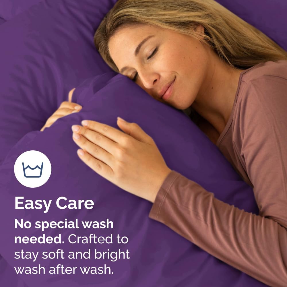 Queen Pillow Cases by Ultra Soft - Hotel Quality, Wrinkle-Free & Stain Resistant - 10-Piece Set in Purple