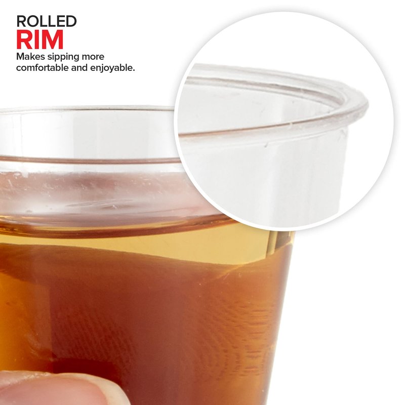 Stock Your Home 250 Pack Mini Plastic Shot Glasses (1oz) Clear Disposable Cups for Jello Shots, Wine Tasting, Liquor, Whiskey, Pudding, Sample Cup for Halloween and Elegant Parties