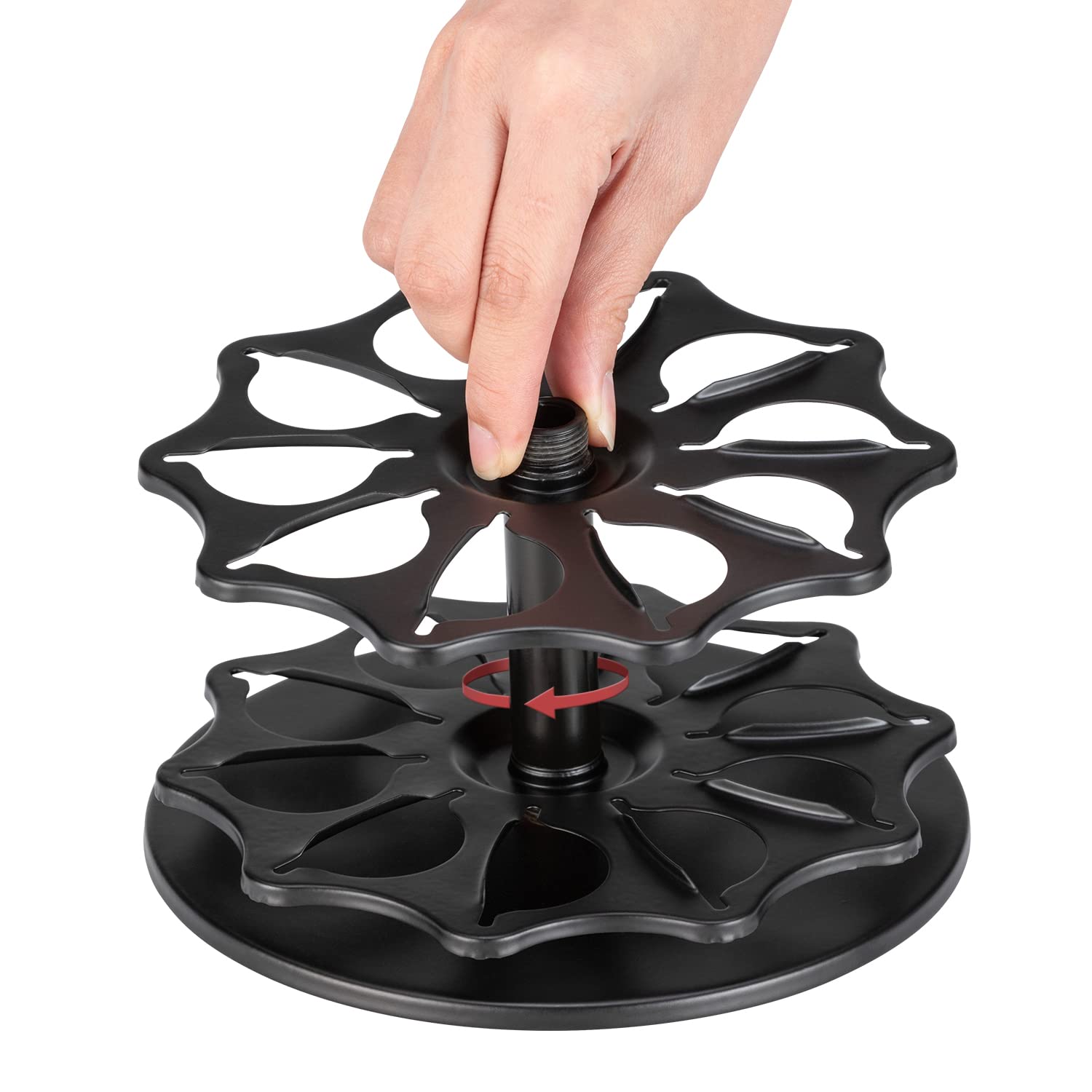 FlagShip 50 Vertuo Pods Carousel Holder Black Coffee Pod Holder 360° Rotating Rack Stand for Vertuoline Pods 5 Tier (50 Pods Capacity)