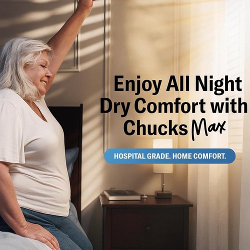 Chucks® MAX Disposable Adult Hospital Bed Pads - Breathable 36x36 Incontinence Underpads | Heavy-Duty 10X Absorbency, 20 Count