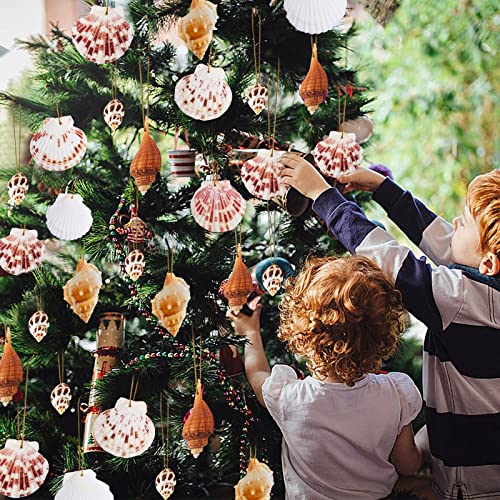 20PCS Seashell Hanging Ornaments for Beach & Holiday Decor