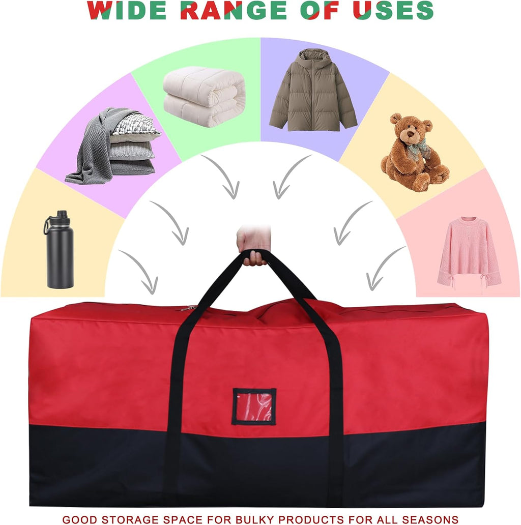 Skiennix Christmas Tree Storage Bag - Waterproof 600D Oxford for 7.5 Ft Trees | Extra Large with Zippers & Card Slot