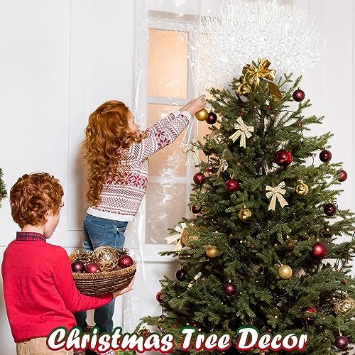 White 60 Pcs Winter Glitter Berry Stem Decorations - 17in Each