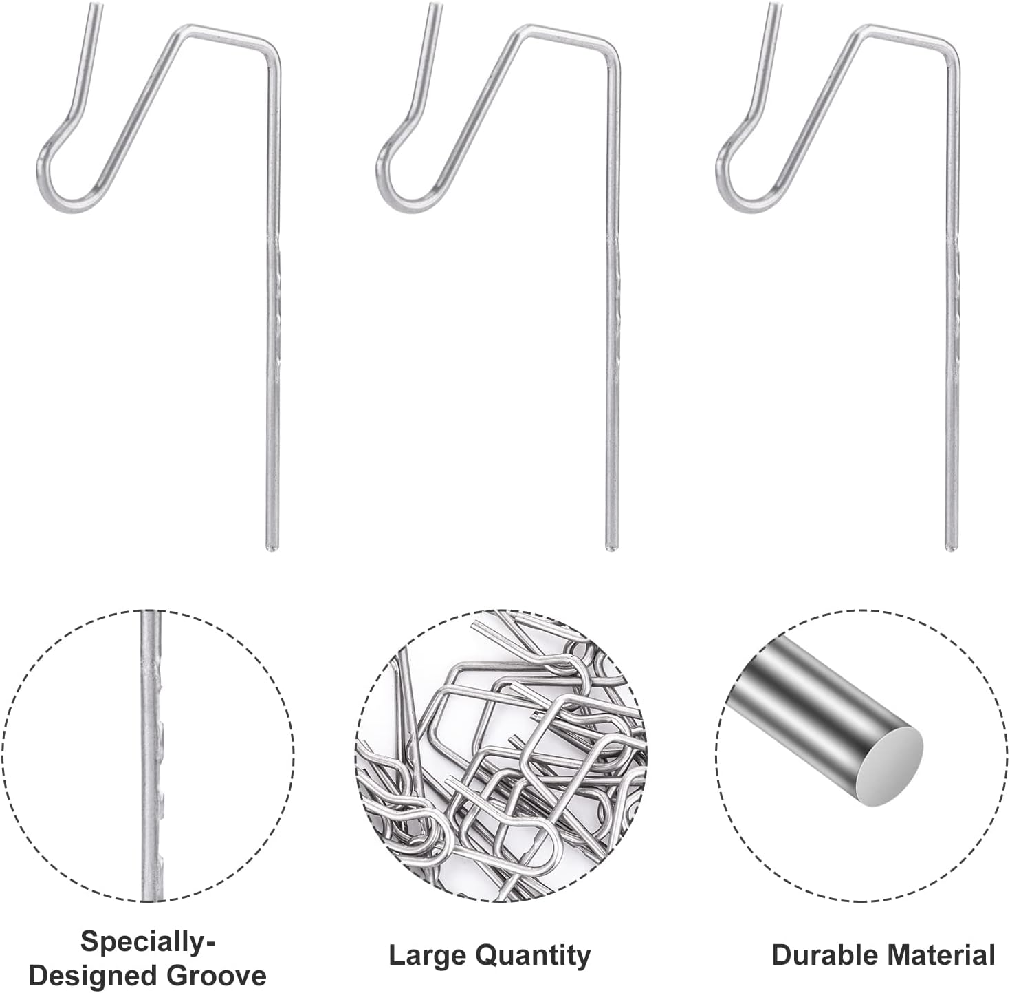 Skiennix 100-Count Metal Gutter Hooks - Durable Outdoor Christmas Light Hangers for Eaves & Fences