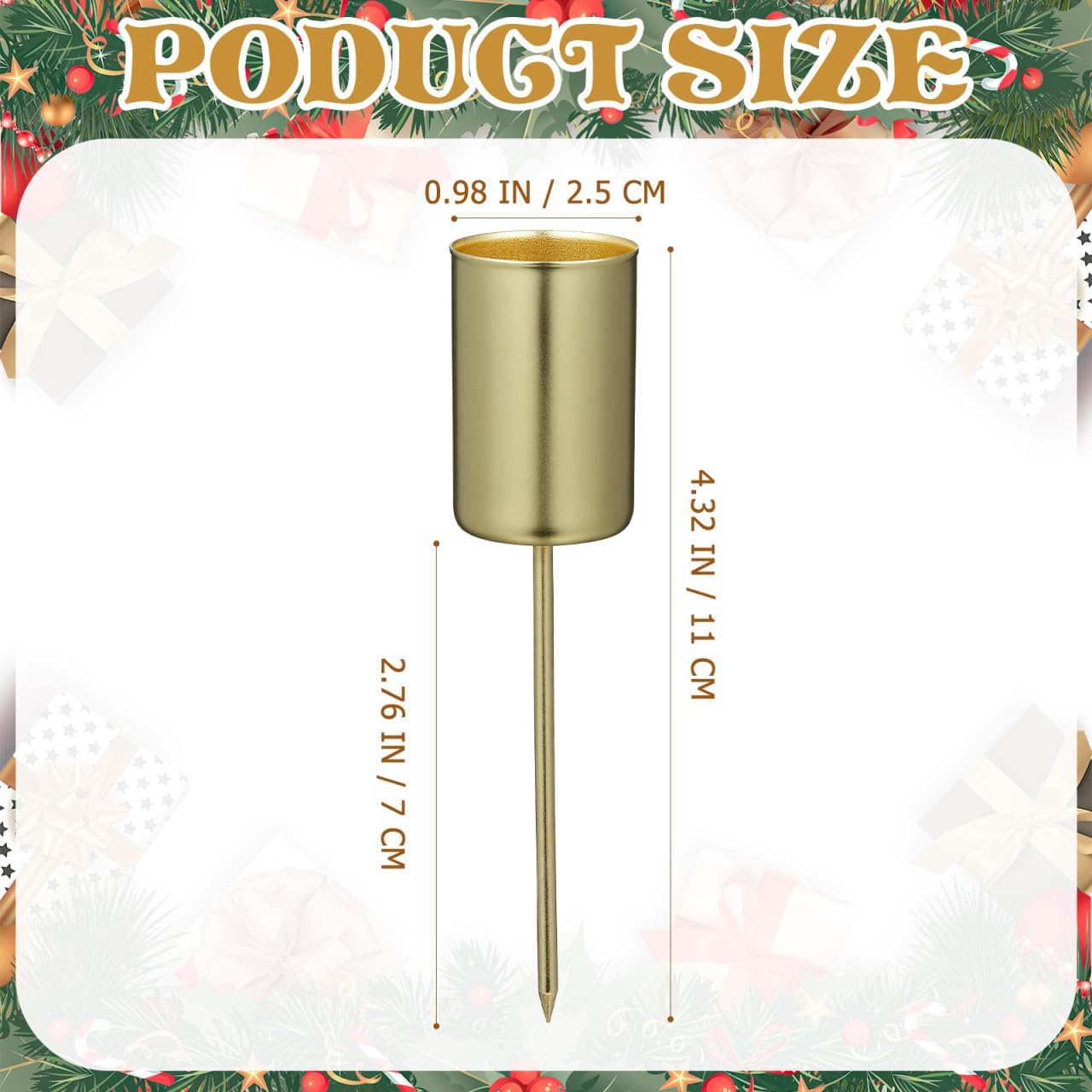 Veemoon Gold Candle Holders - 5PCS Iron Taper Insert Cups for Advent Wreath & Floral Centerpieces