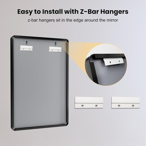 LOAAO Black Metal Framed Bathroom Mirror - 72x36 Inch Large Rounded Rectangle, Anti-Rust & Shatter-Proof
