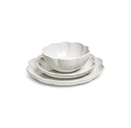 Sango Bethany 12 Pieces Scalloped White Plates & Bowls Set