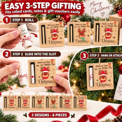 Dansydaisy 12 Pcs Christmas Elk Money Holder Ornaments Chic Style – Rustic Wallet Gifts