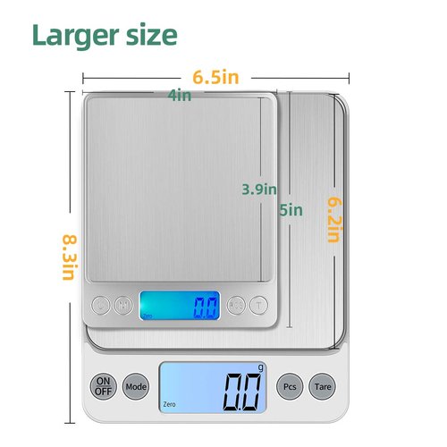 KUBEI Upgraded Larger Size Digital Food Scale Weight Grams and OZ, 5kg/0.1g Kitchen Scale for Cooking Baking, High Precision Electronic Scale with LCD Display