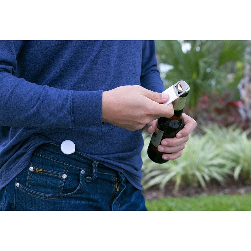 Retractable Flat Beer Bottle Opener with Belt Clip for Bartenders,Waiter (Multi Colors 6-Pack)