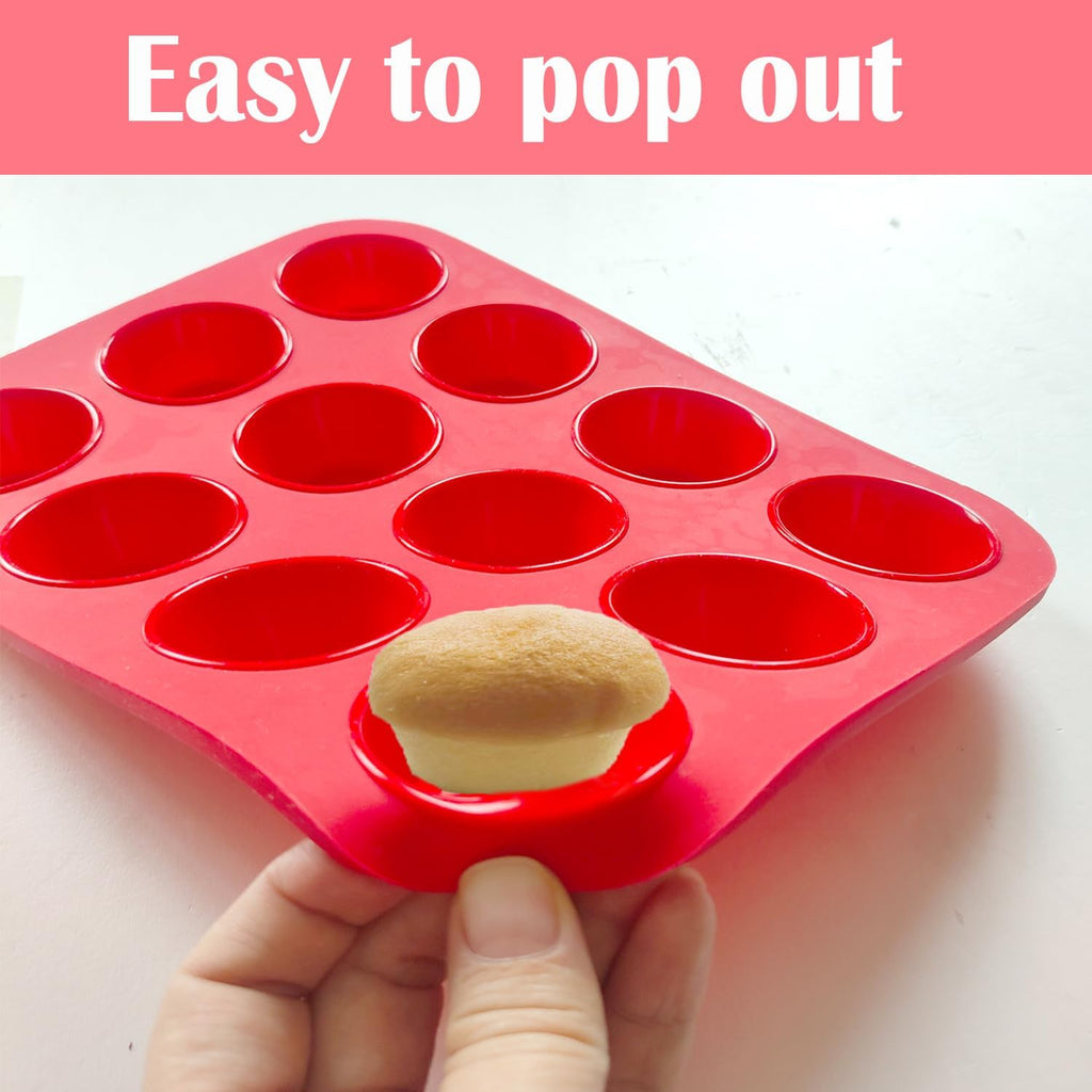 Saphe Silicone Muffin Pans - Nonstick 7-Cup Baking Molds for Egg Bites, Muffins & Cupcakes | 2-Pack Set