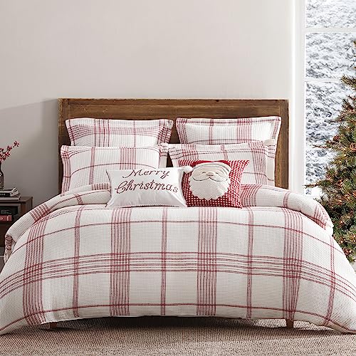 Levtex Home Peppermint Plaid Euro Sham Set of 2, 26x26in, No Insert, Cotton