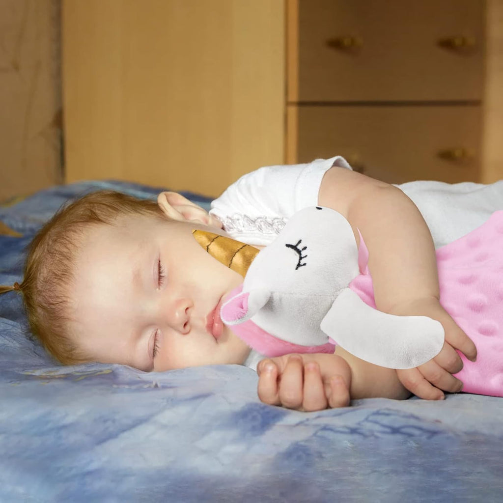 Pro Goleem Unicorn Lovey - Soft Plush Pink Security Blanket for Girls | 16-Inch Snuggle Toy