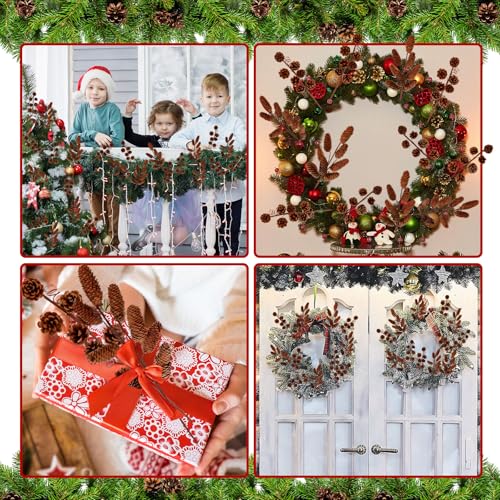 Brown 14-Inch Christmas Tree Pinecone Picks Bulk Set of 16