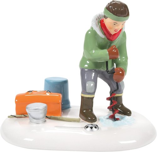 Department 56 Angling for a Win Figurine - 2.83 Inch Multicolor Snow Village Accessory