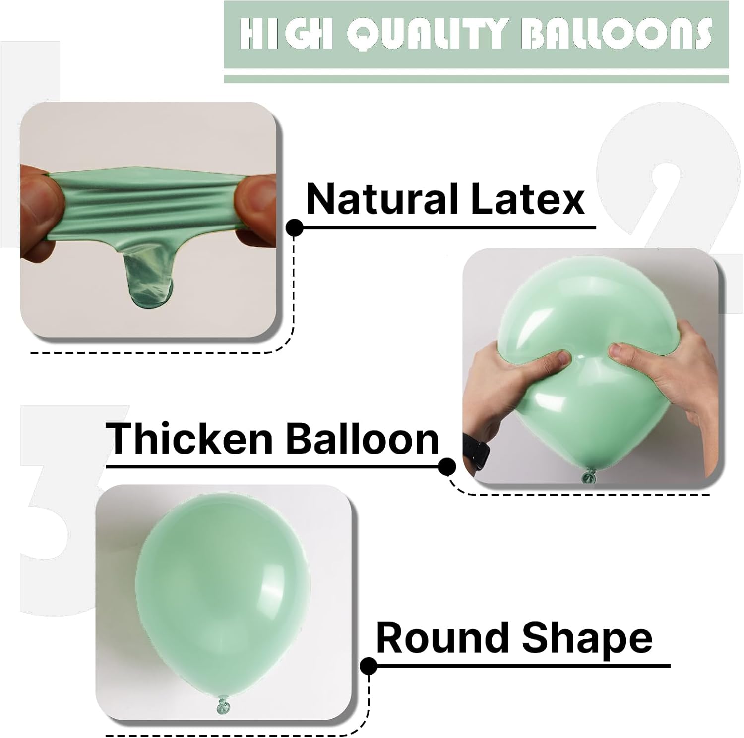 PartyWoo Mint Green Balloons - 50 Pcs 12 Inch Pastel Latex Helium Balloons for Celebrations