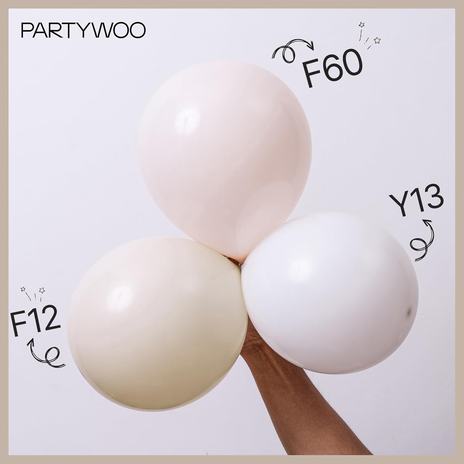 PartyWoo Balloon Arch Kit - 152pcs White & Gold Balloons for Baby Showers, Graduations & Weddings | 18", 12", 10", 5" Sizes