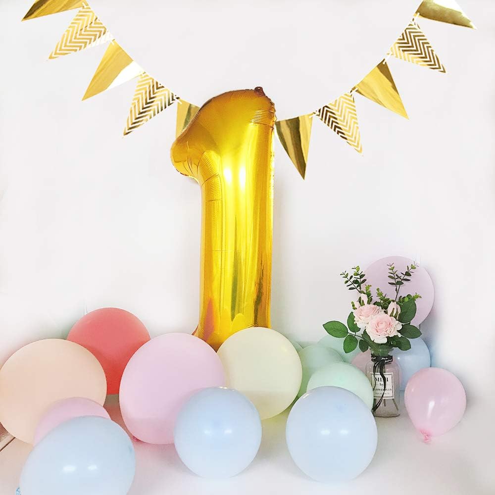 TONIFUL 40 Inch Gold Number Balloons 0-9 | Foil Mylar for Graduation, Weddings & Birthdays