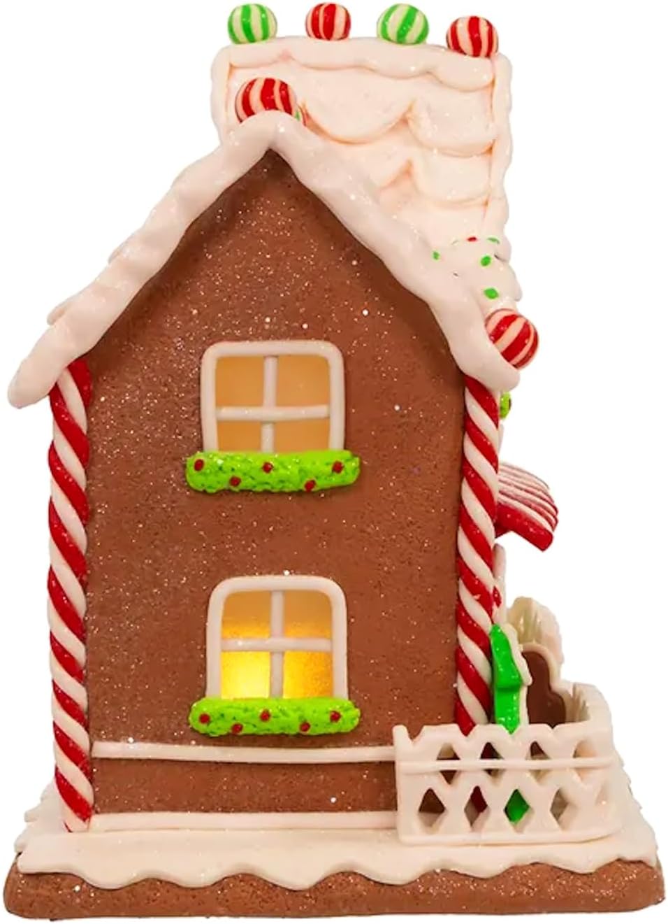The Bridge Collection Light Up Gingerbread House - Festive Christmas Decor | 9-Inch Holiday Village Figurine
