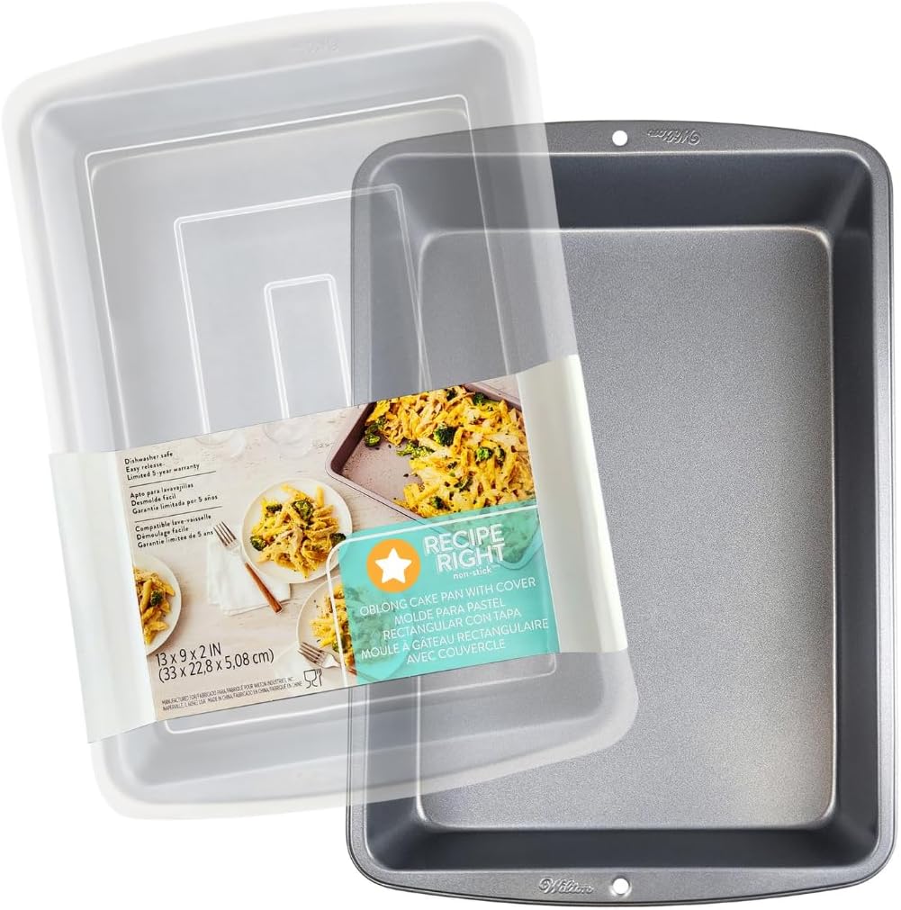 Nonstick Baking Pan by [Brand Name] - 9x13 Inch Covered Cake Pan for Brownies, Lasagna | Durable & Dishwasher Safe