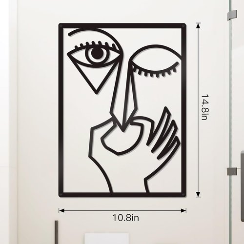 KOYILTD Modern Abstract Metal Wall Art - Geometric Design for Bathroom, Living Room & Bedroom