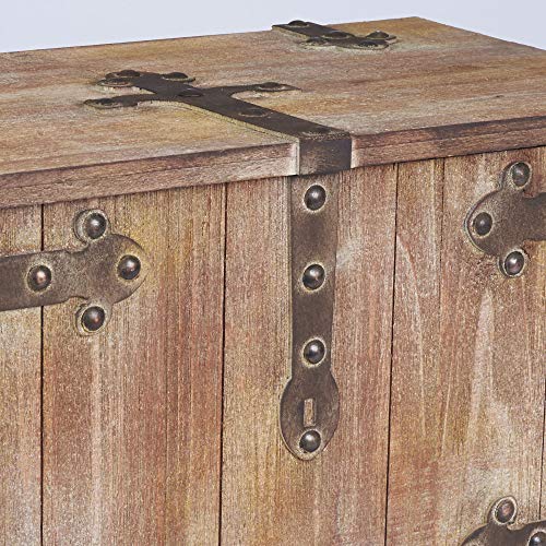Victorian Style Decorative Wood Storage Trunk with Metal Accents