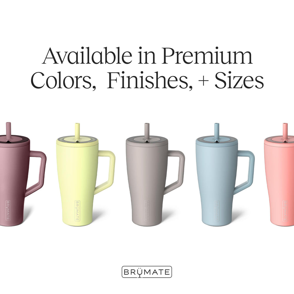 BrüMate Era 40 oz Tumbler with Handle and Straw | 100% Leakproof Insulated Tumbler with Lid and Flexible SoftSip Straw | Made of Stainless Steel | Cup Holder Friendly Base | 40oz (Cotton Candy)