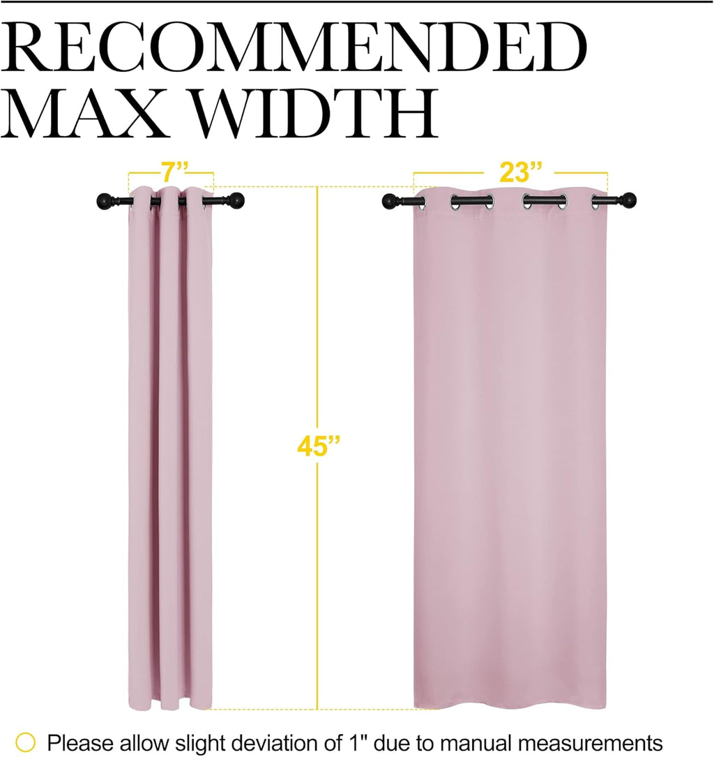 NICETOWN Blackout Curtain Panels - Thermal Insulated Grommet Drapes for Girls Room | Baby Pink & Lavender Pink, 29 x 45 Inch, 1 Pair