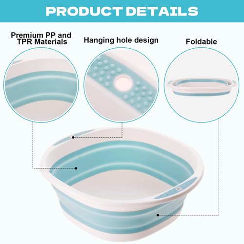 4 Pack Collapsible Ice Buckets for Parties, Foldable Beverage Tub, Large Collapsible Ice Bucket for Wine/Beer/Champagne, Large Beer Ice Buckets Drink Cooler, Space Saving Ice Storage Tub Ice Cube Bin