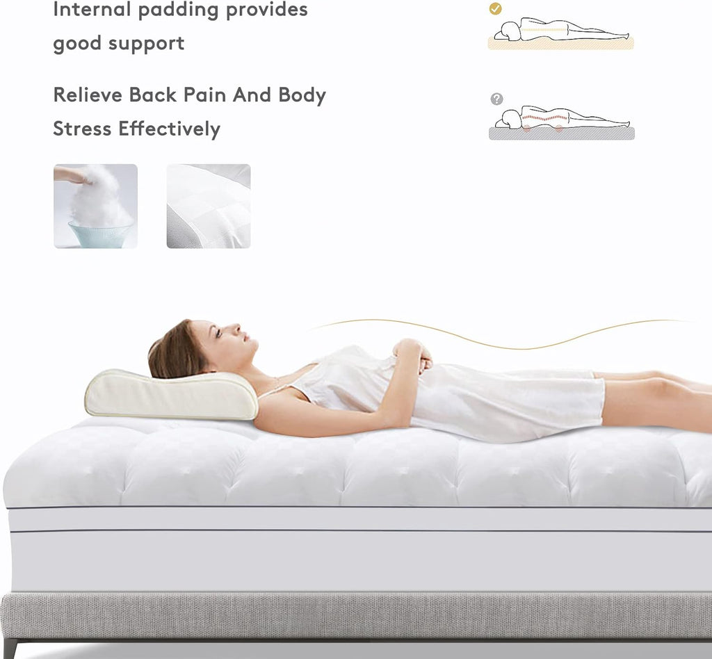 SameBed Mattress Topper - Extra Thick Queen Size Cooling Pad for Back Pain Relief | Deep Pocket Design